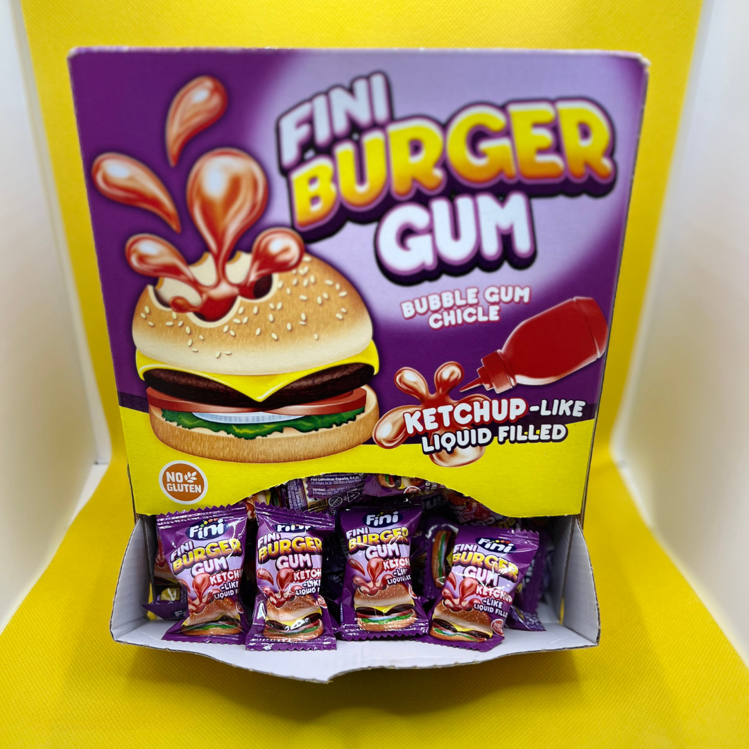 Fini Burger Bubble Gum Boom, Kaugummi Burger mit flüssiger Füllung, 5g